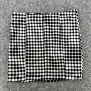 Free People Black White Gingham Mini Skirt Size 10